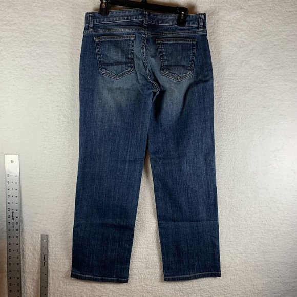 Lands' End Canvas Jeans Women's 31 Blue Denim Stretch Low Rise Straight Leg 7880 - Picture 8 of 9